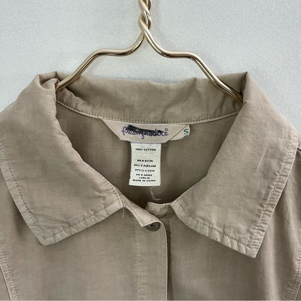 Fresh Produce Lightweight Lorlin Cotton Shirt Jacket style C210 Khaki size S - Picture 7 of 10